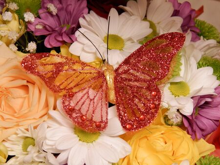 Spring floral background of fresh flowers.の写真素材