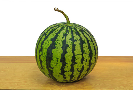 watermelon with clipping path over white backgroundの写真素材