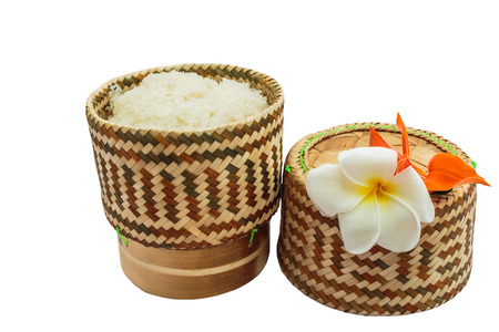 thai  bamboo sticky rice containerの写真素材
