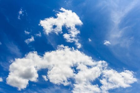 blue sky with cloud closeupの写真素材