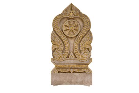 boundary marker of a temple thailand isolate white background with clippingpathの写真素材