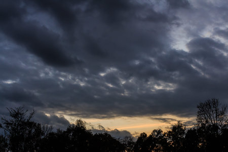 Dark sky with storm cloudsの写真素材