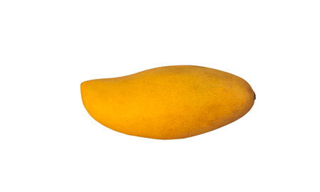ripe mangoes isolate white Background With ClippingPathの写真素材