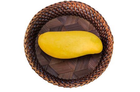 Ripe mango isolate white background with clipping pathの写真素材