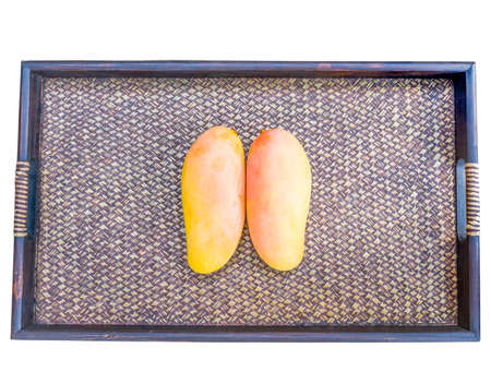 Ripe mango isolate white background の写真素材