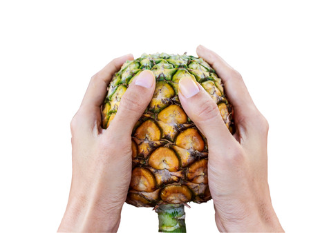 Pineapple Handle isolate white background with clipping path stock photoの写真素材