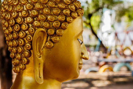 Buddha face and Buddha head in Asia Thailandの写真素材