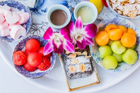 Bingsu ice dessert with cantaloupeの写真素材