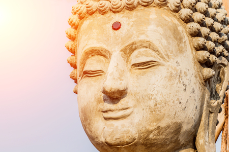 Big Buddha under construction in temple thailand.の写真素材