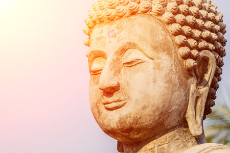 Big Buddha under construction in temple thailand.の写真素材