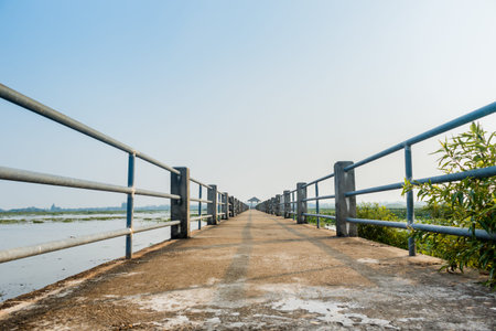 Bridge view lake nonghan Sakon Nakhon Province, Thailandの写真素材