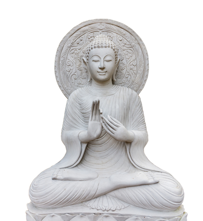 Thai Buddha statue isolated on white background with clippingpathの写真素材