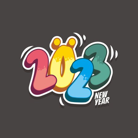 Cartoon typography 2023 letterのイラスト素材