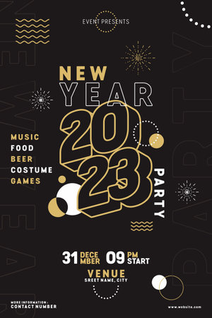 New year party flyer design templateのイラスト素材
