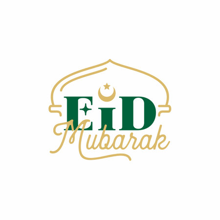 eid mubarak typography designのイラスト素材