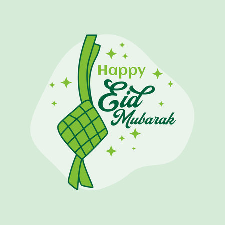 ramadhan with iconic traditional ketupat foodのイラスト素材