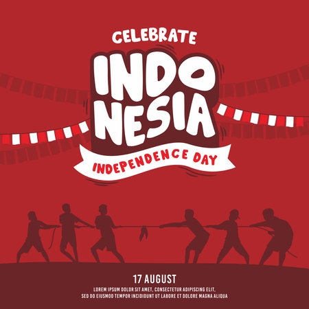 celebrate indonesia independence day designのイラスト素材