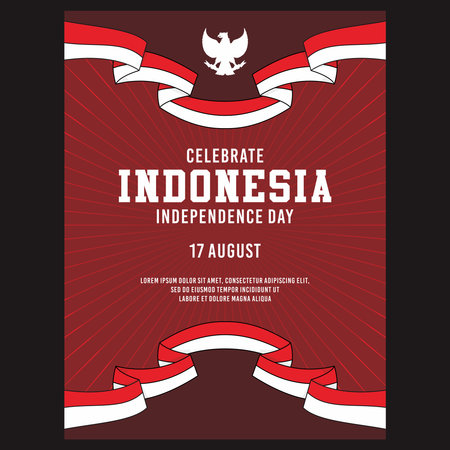 celebrate indonesia independence day poster designのイラスト素材