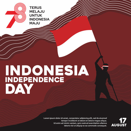 indonesia independence day celebration designのイラスト素材