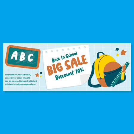 back to school sale banner designのイラスト素材