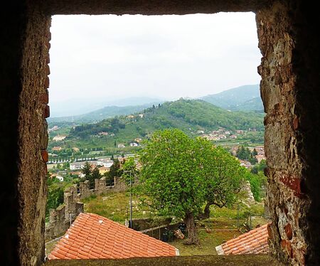 View from the fortress of Sarzanella, Italy 2の写真素材