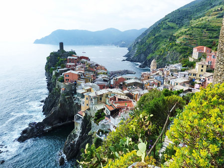 Vernazza - one of the villages of Cinque Terre in italy の写真素材