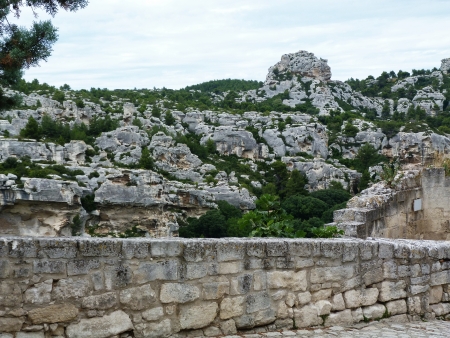 Countryside near the castle of Baux, Provence, Franceの写真素材