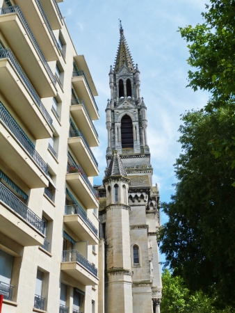 Bell tower of the church of St, Perpetue and St  Felicite, Nimes, Franceの写真素材