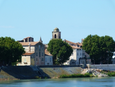 The Rhone in Arles, Provence, Franceの写真素材