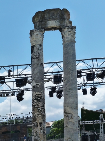 Columns of the Roman theater in Arles, Franceの写真素材