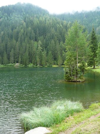 Caprioli lake, Pellizzano, Italyの写真素材