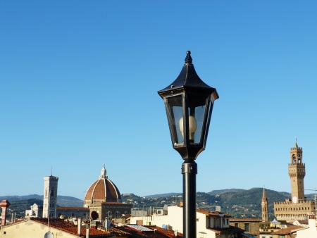 View of Florence from the rooftops, Italyの写真素材