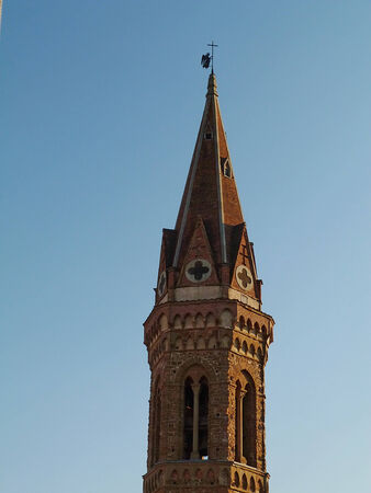 Bell tower of Badia Fiorentina, Florence, Italyの写真素材