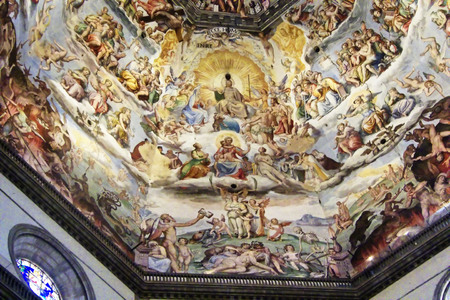 Frescos inside the dome of the cathedral of Florence, Italyのeditorial素材