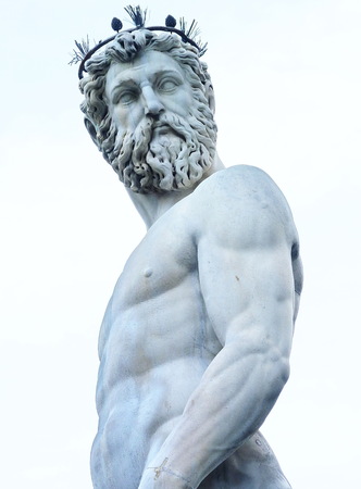 Statue of Neptune, Piazza della Signoria, Florence, Italyのeditorial素材