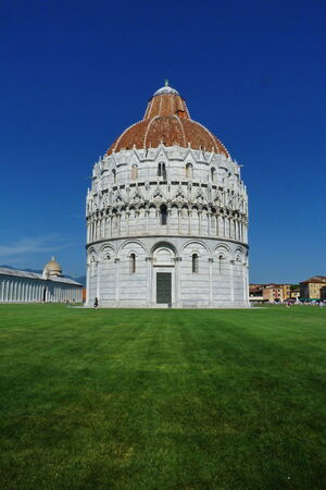 Baptistery of Pisa, Italyの写真素材