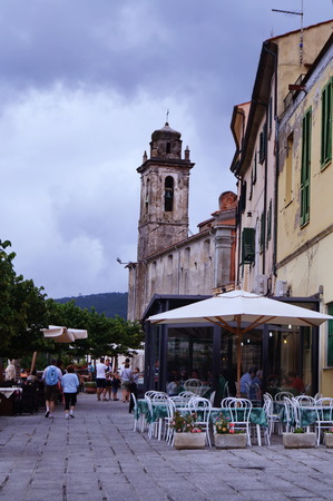 Square in the village of Poggio, Elba Island, Tuscany, Italyのeditorial素材