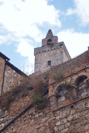 Tower of the historical village of San Gimignano, Tuscany, Italyのeditorial素材