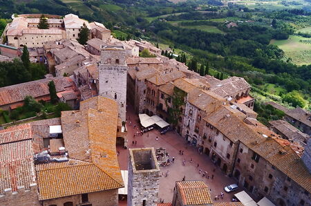 Aerial view of San Gimignano, Tuscany, Italyのeditorial素材