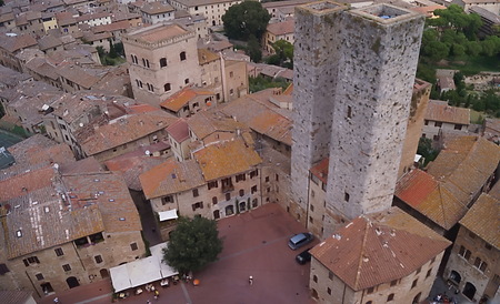 Aerial view of San Gimignano, Tuscany, Italyのeditorial素材