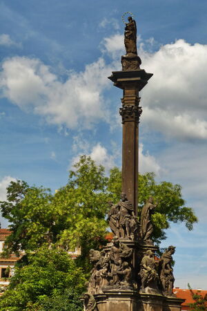 Plague column in Prague, Czech Republicの写真素材