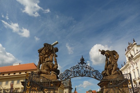 Matthias gate, the entrance Gate to the Old Palace, Prague Czech Republicのeditorial素材