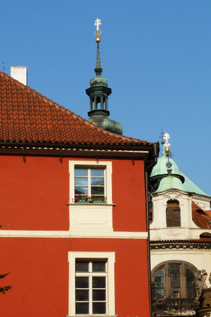 Typical buildings in the center of Prague, Czech Republicのeditorial素材