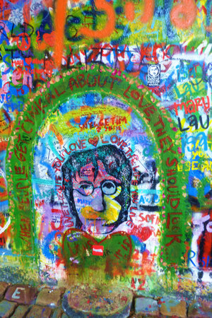 The Lennon Wall in Prague, Czech Republicのeditorial素材