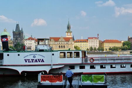The Vltava river in Prague, Czech Republicのeditorial素材