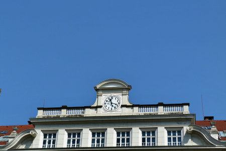 Pediment of a building typical of Prague, Czech Republicのeditorial素材