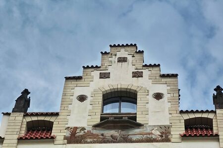 Pediment of a building typical of Prague, Czech Republicのeditorial素材