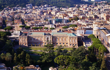 View of Rome from the of Saint Peter basilica, Vativcn city, Rome, Italyの写真素材
