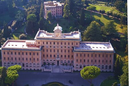 View of Rome from the of Saint Peter basilica, Vativcn city, Rome, Italyの写真素材