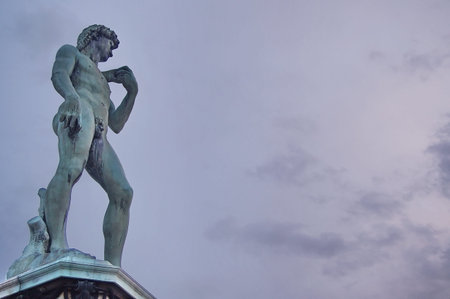 Statue of David at Piazzale Michelangelo, Florenceの写真素材